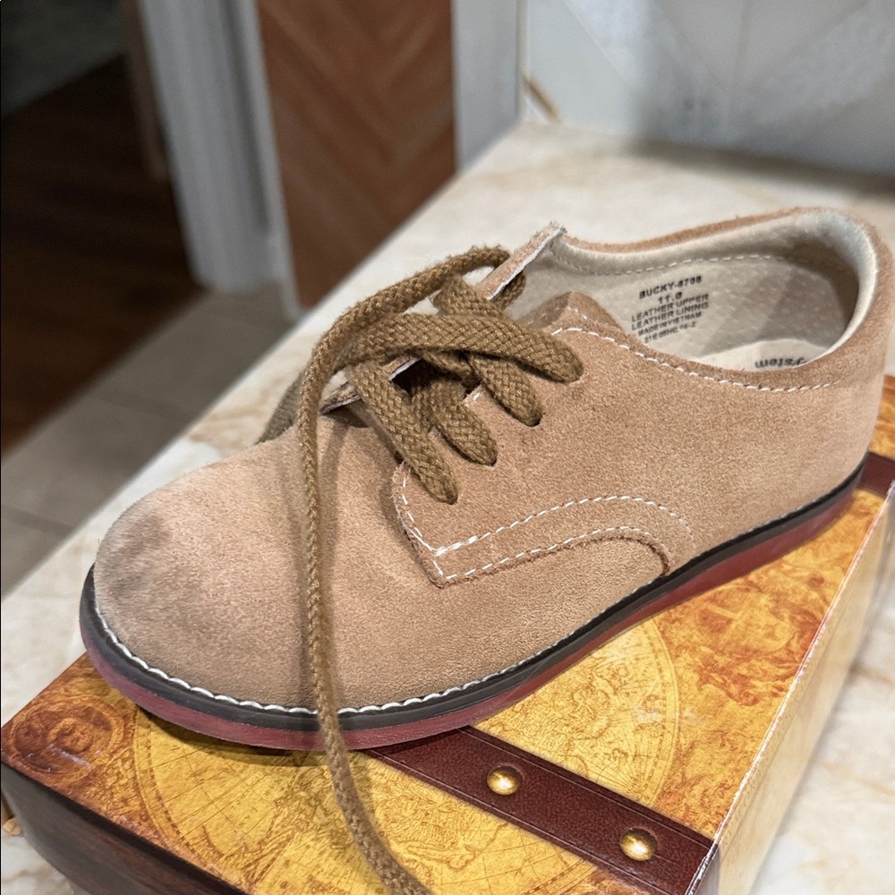 FootMates Tan Lace-Up Kids Dress Shoes